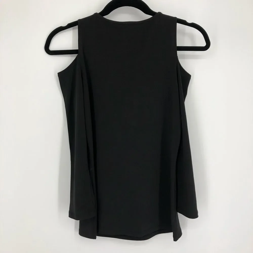 CARMEN MARC VALVO Cold Shoulder 3/4 Sleeve Top‎ - Picture 3 of 4